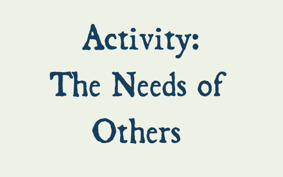 Partnering Activity 2 (Becoming Aware of the Needs of Others)
